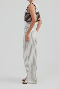 Clara Leather Raffia Shoulder Bag