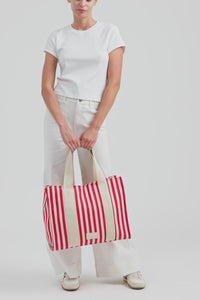 Beach Stripe Canvas Tote Bag