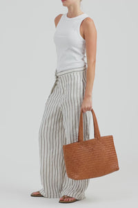 Elise Leather Weave Tote Bag