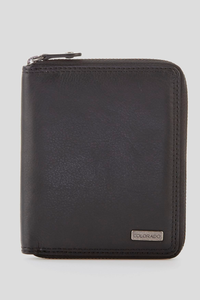 RFID Leather Zip Wallet