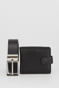 Leather Wallet & Belt Gift Set