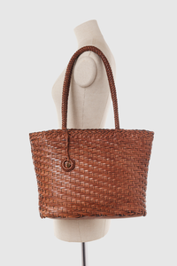 Brie Weave Leather Tote Bag