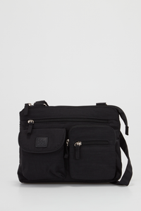 Flap Zip Pocket Crossbody Bag
