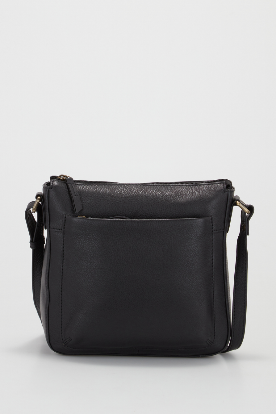 Black leather cross body top bags australia