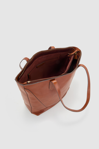 Phoebe Leather Ziptop Tote Bag