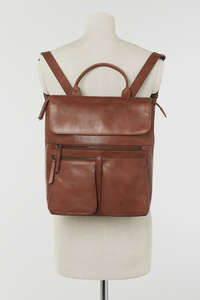 Kit Leather Flapover Backpack