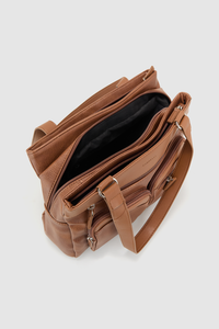 Multi Zip Pocket Tote Bag