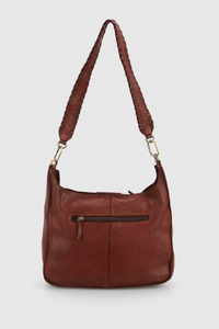 Cora Leather Whipstitch Hobo Bag